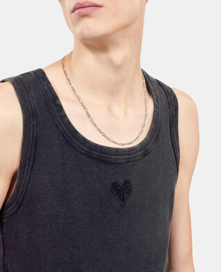 The Kooples MEN BLACK WASHED black kooples heart tank top