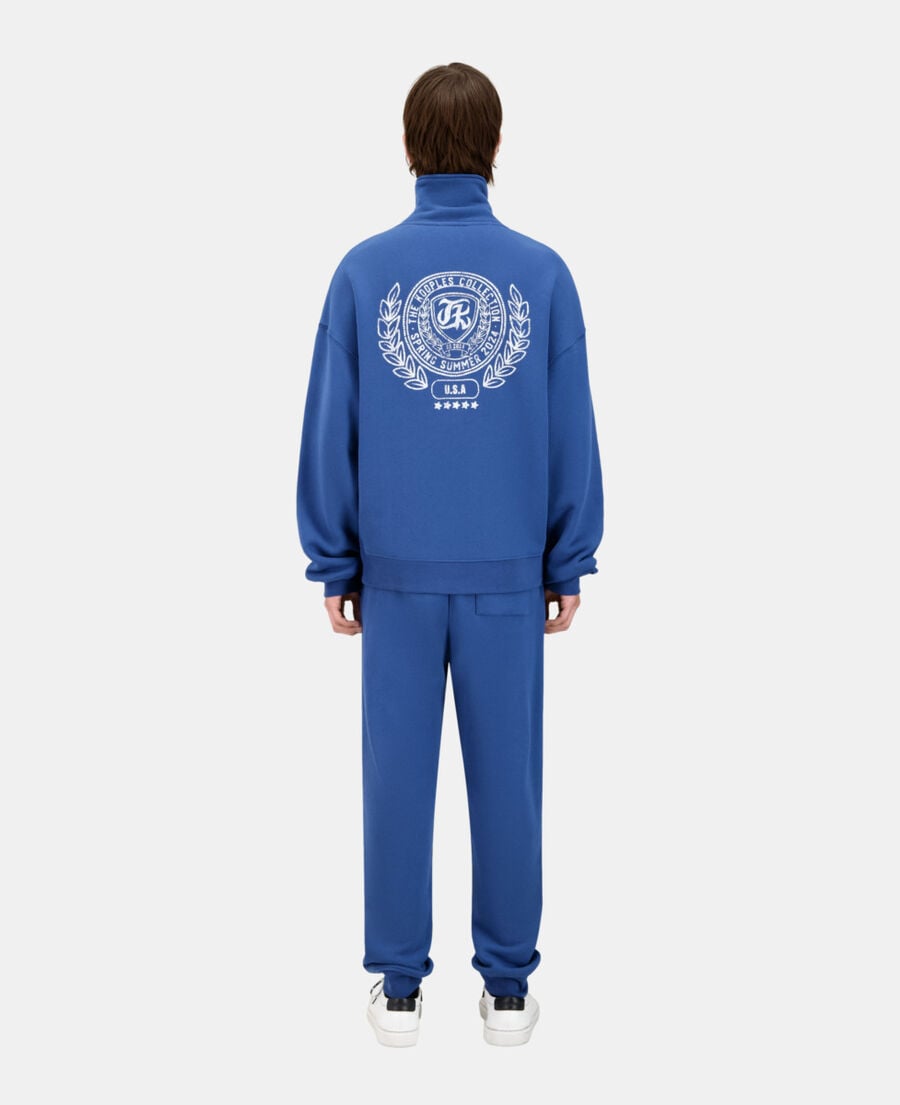 The Kooples MEN MIDDLE NAVY royal blue sweatshirt with blazon serigraphy