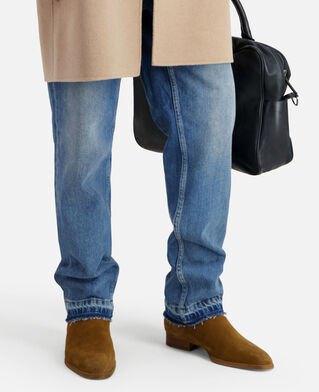 The Kooples HOMME BROWN bottines chelsea en cuir suède marrons