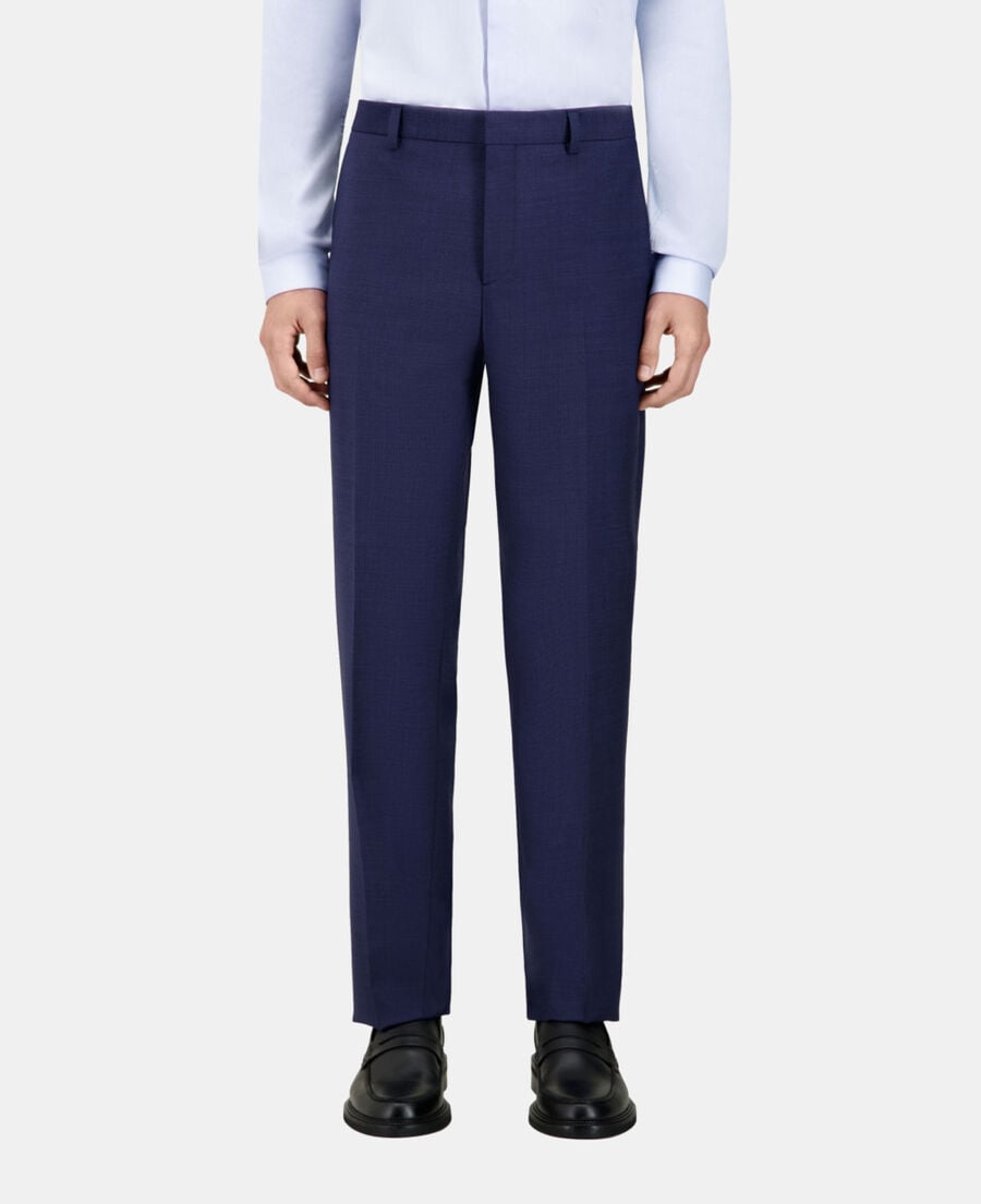 The Kooples HOMBRE NAVY pantalón traje microcuadros azul marino lana