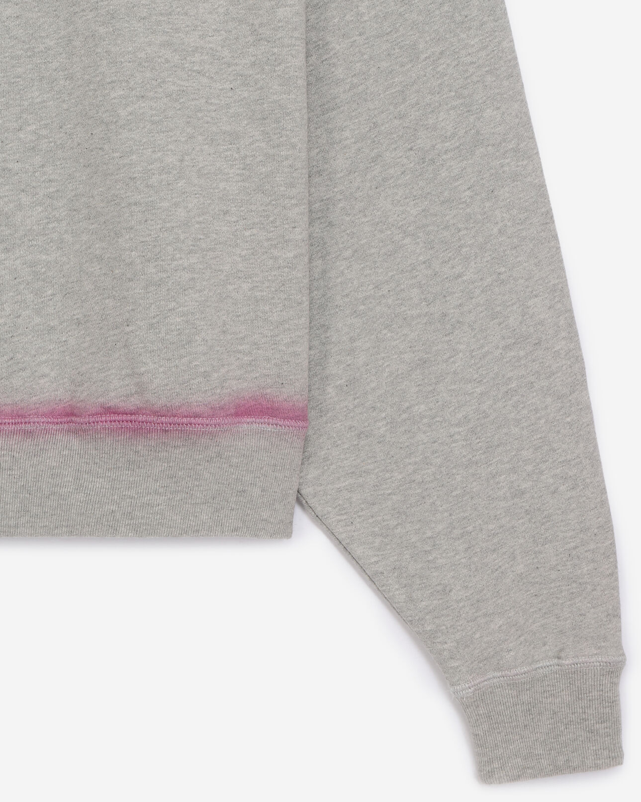The Kooples WOMEN LIGHT GREY MELANGE gray sweatshirt with pink details and fading