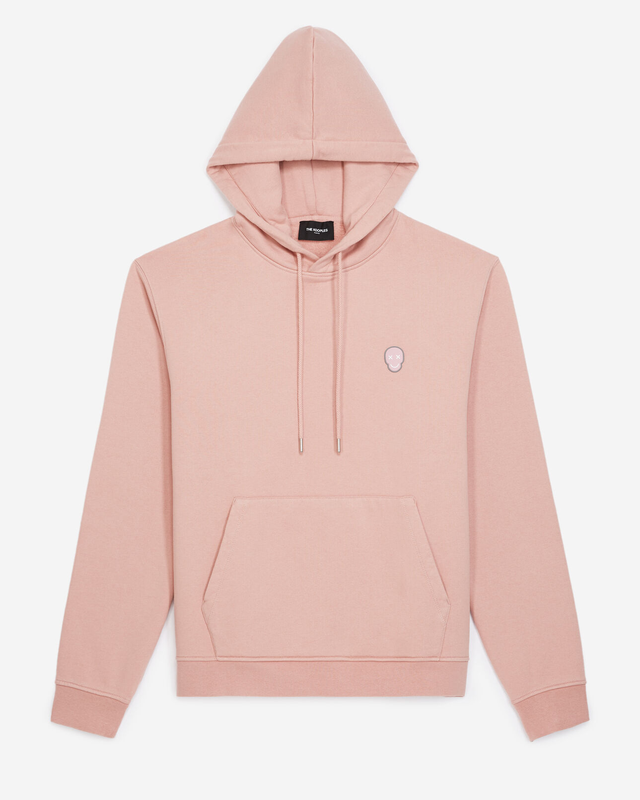 The Kooples HOMME PINK sweat rose pâle à capuche et badge
