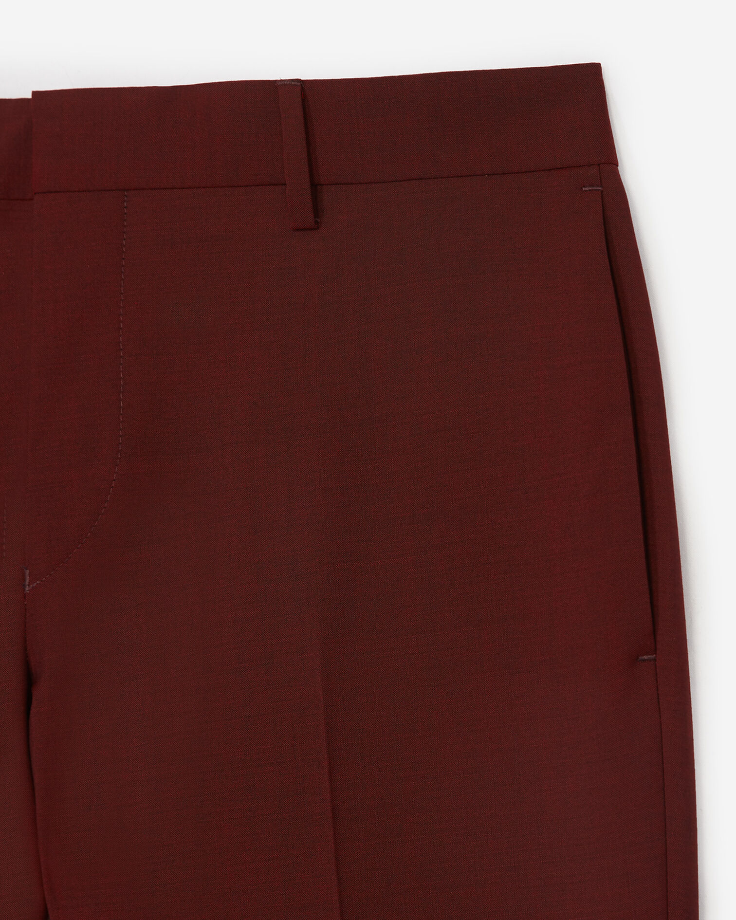 Slim-fitting burgundy wool pants w/piping, BURGUNDY, hi-res image number null