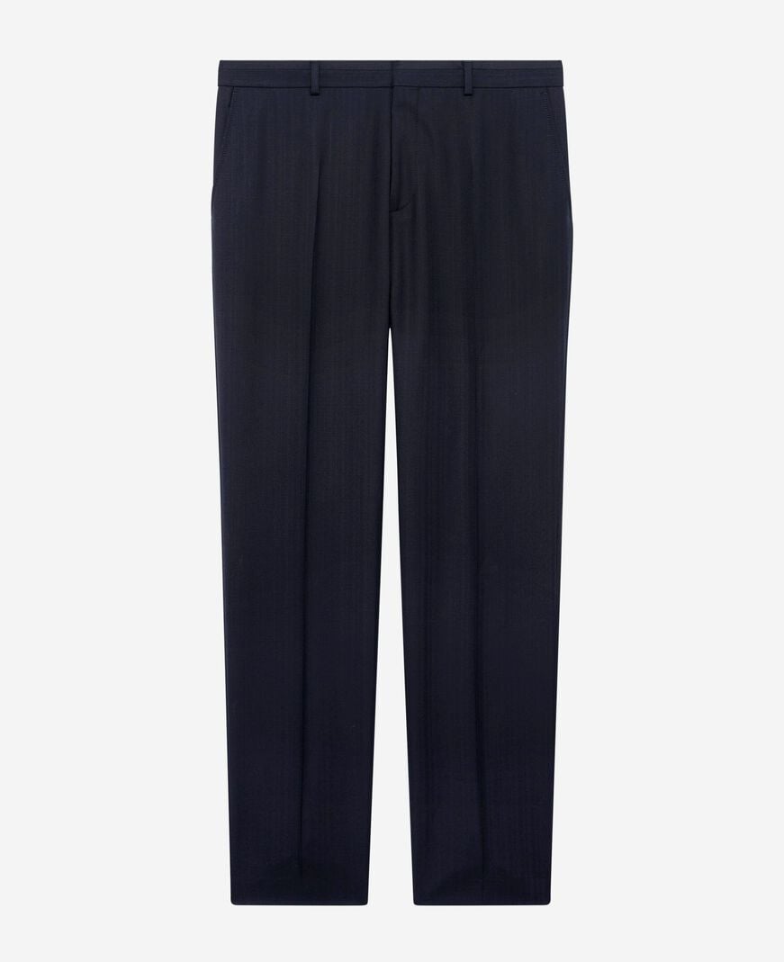 The Kooples HOMME DARK NAVY pantalon de costume ajusté en laine marine