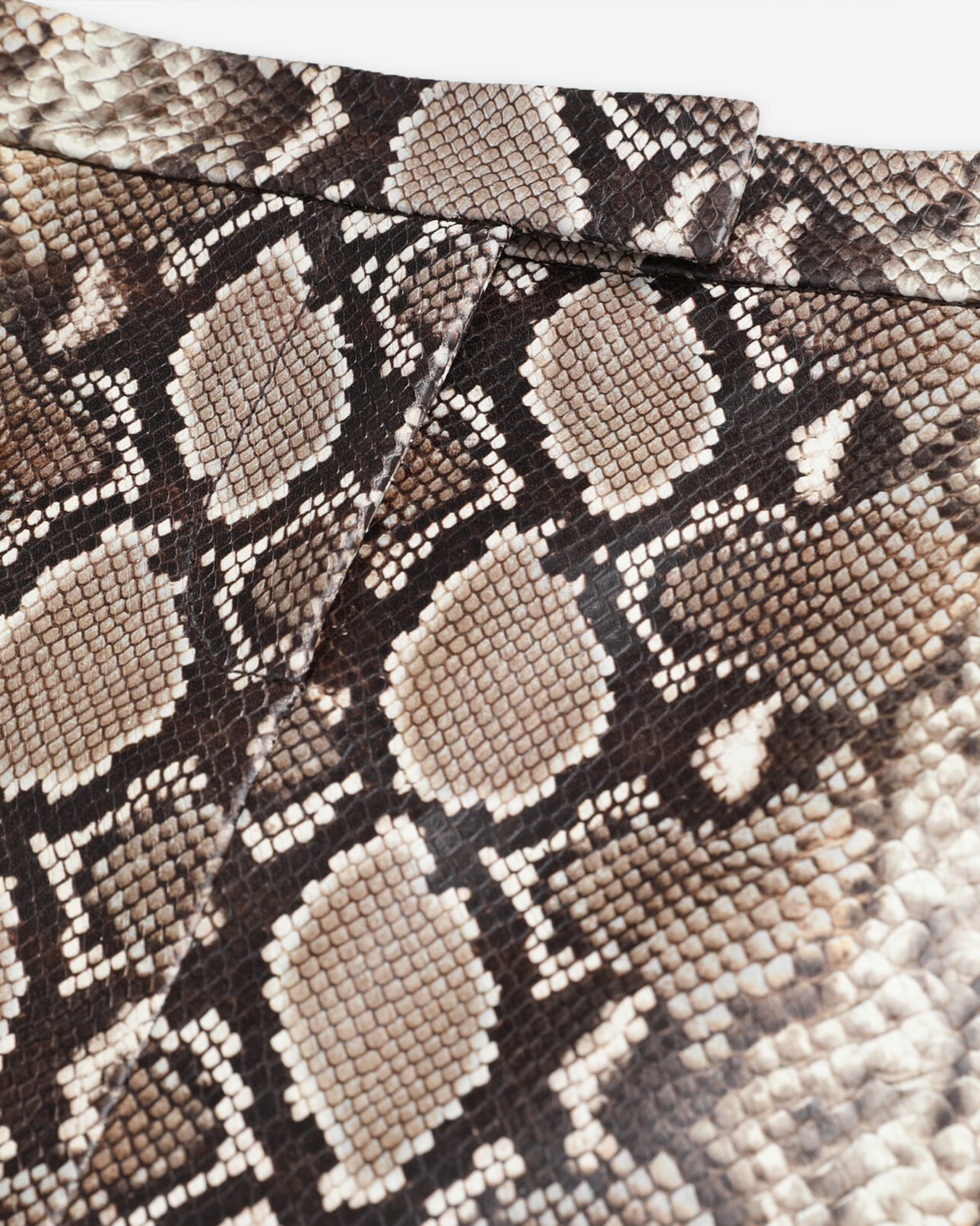 The Kooples WOMEN PYTHON BEIGE snakeskin-effect leather skirt