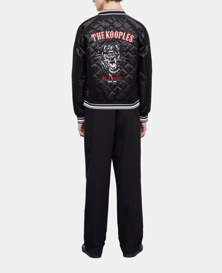 The Kooples HOMME BLACK blouson brodé noir