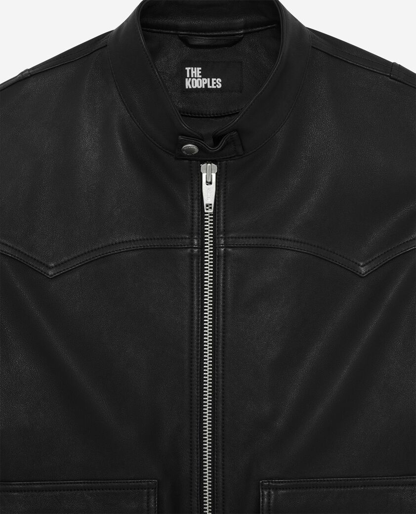 The Kooples HOMME BLACK blouson en cuir noir