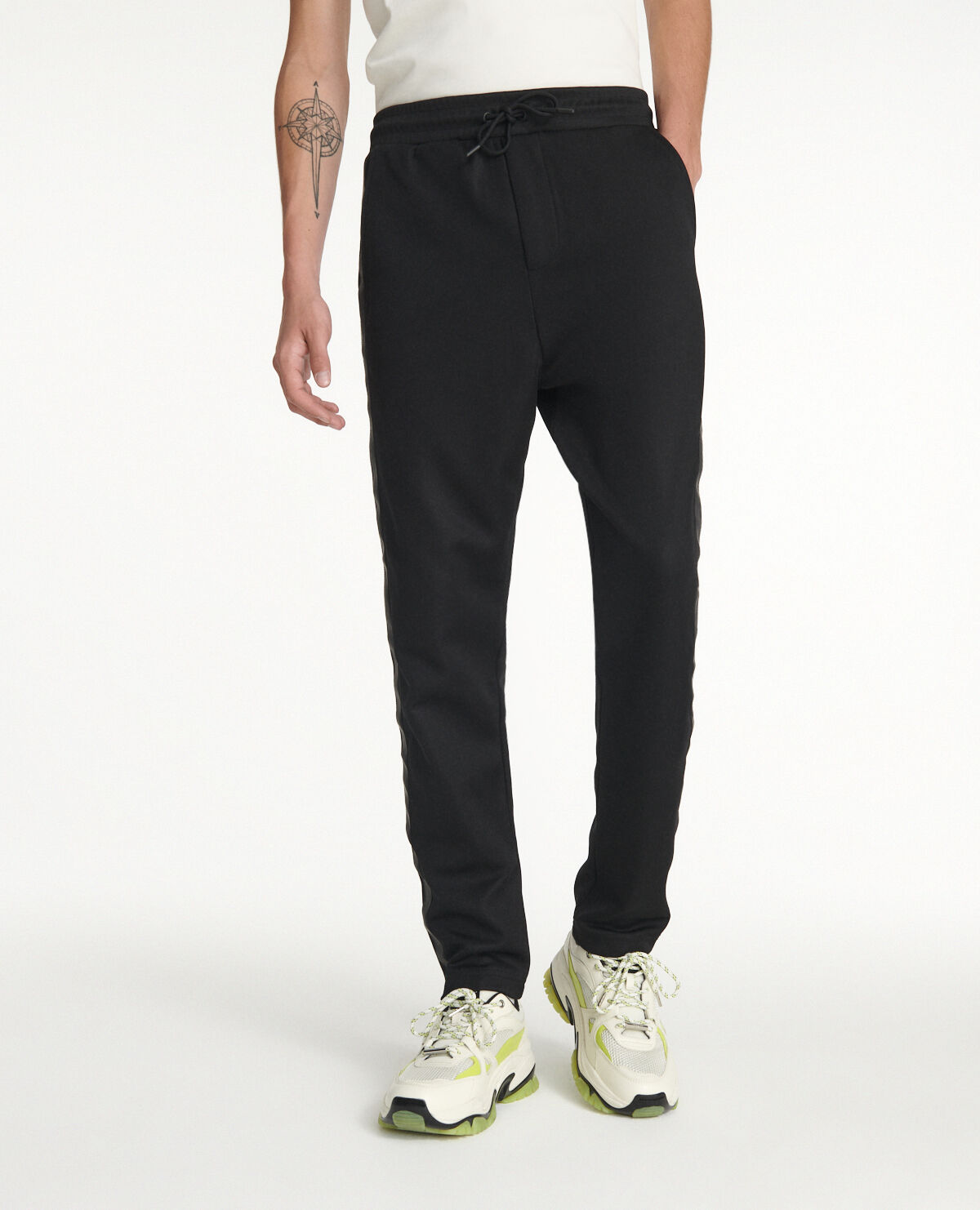 Black joggers in cotton with logo band The Kooples US