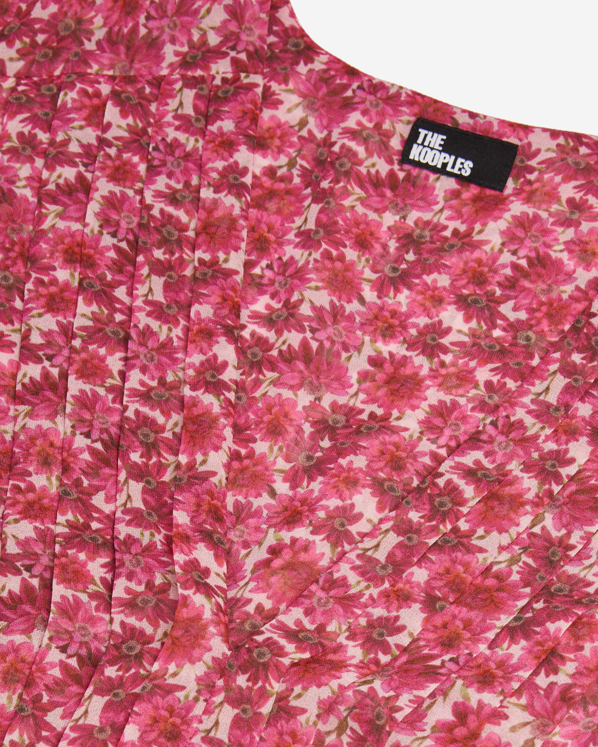 Printed pleated long dress