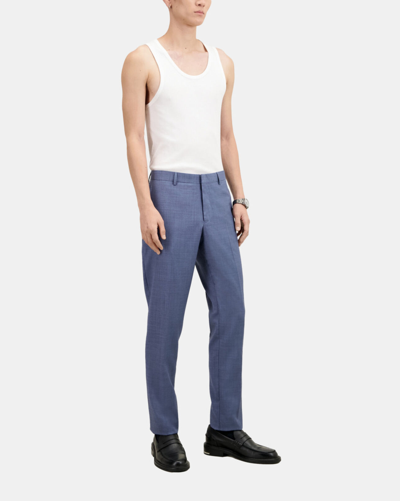The Kooples MEN BLUE light blue wool suit trousers