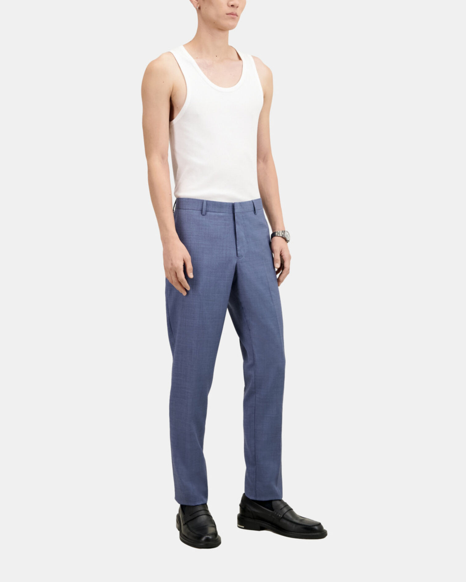 Light blue wool suit trousers, BLUE, hi-res image number null