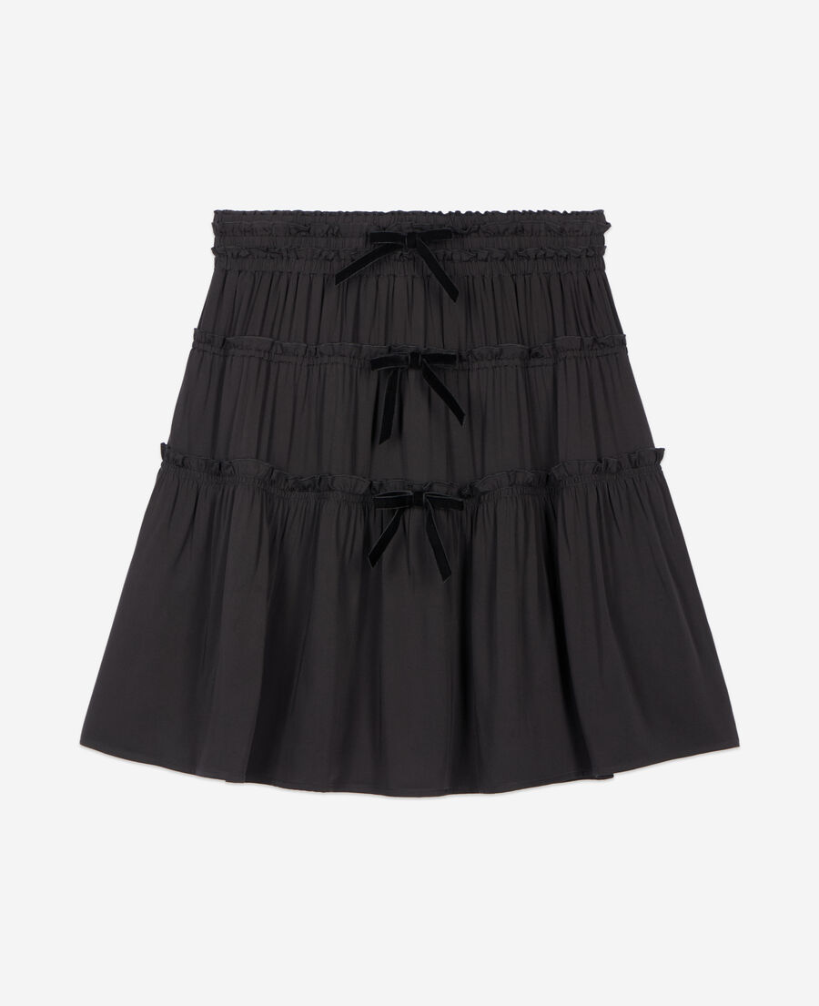 The Kooples FEMME BLACK jupe courte avec n&oelig;uds noire