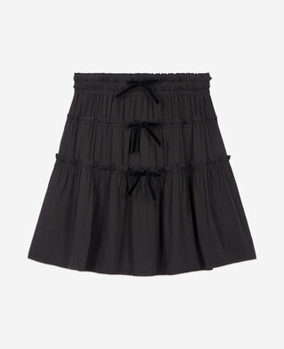 The Kooples FEMME BLACK jupe courte avec n&oelig;uds noire