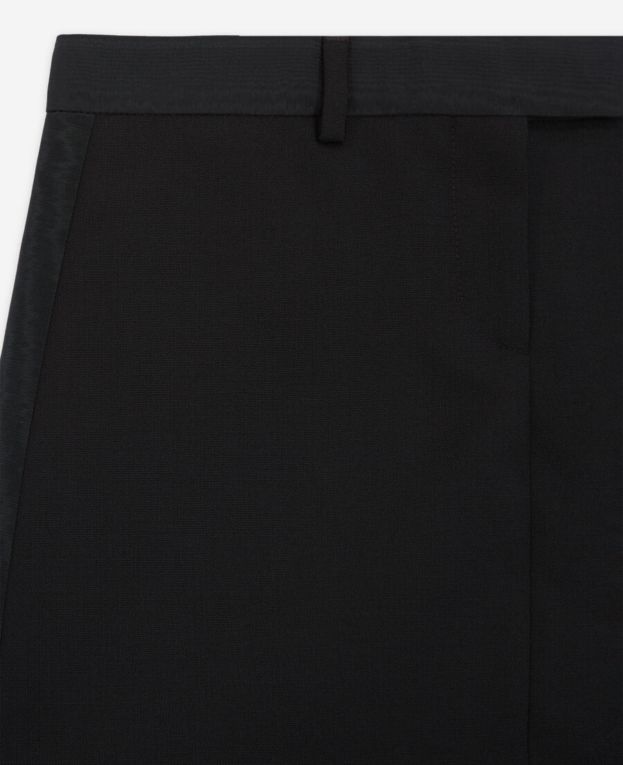 The Kooples WOMEN BLACK short black wool skirt
