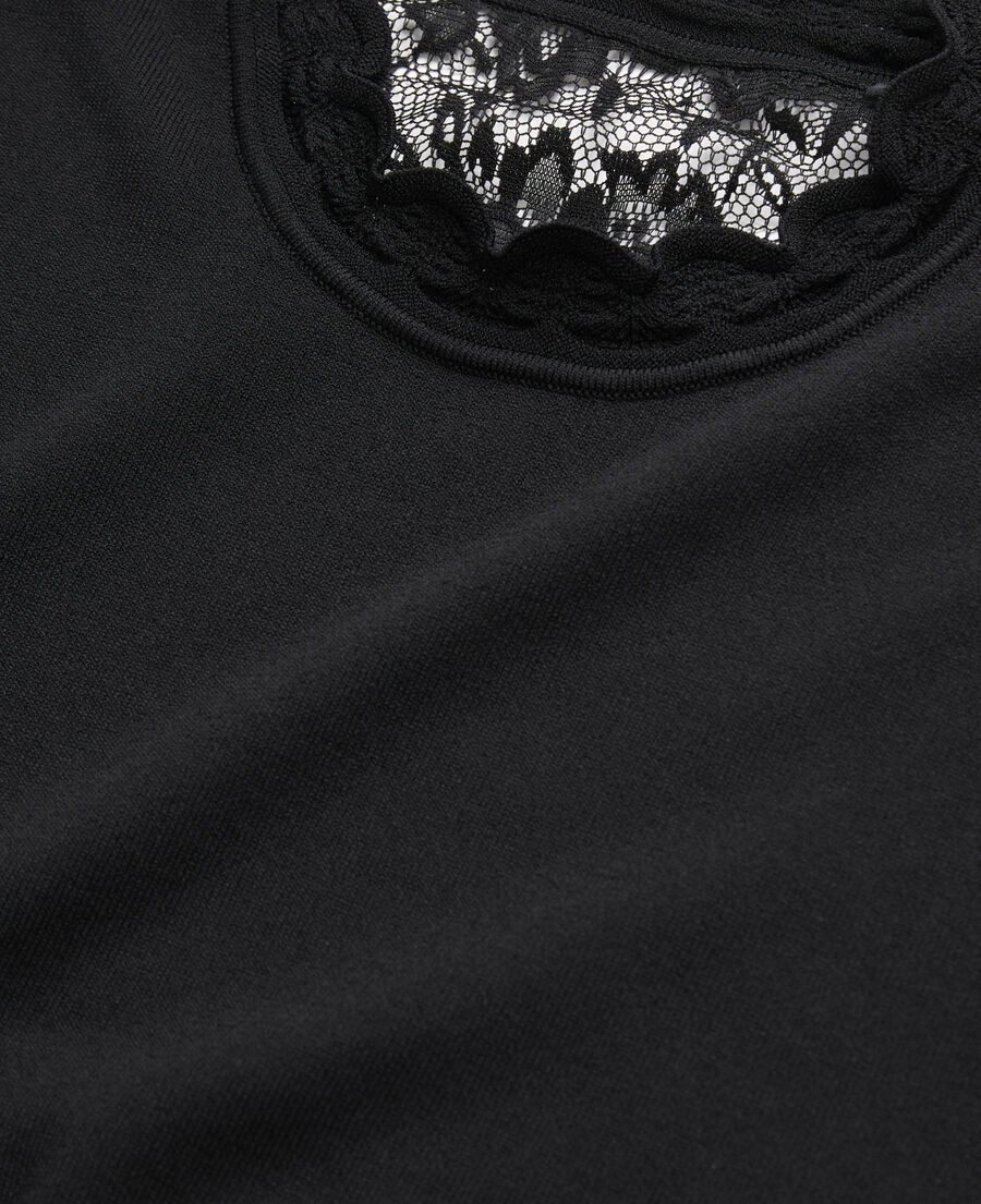 The Kooples FEMME BLACK pull noir avec dos en dentelle