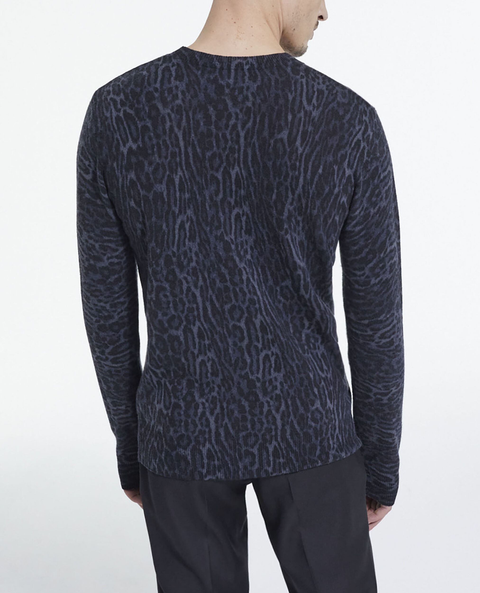 Leopard print cashmere sweater, BLACK GREY, hi-res image number null