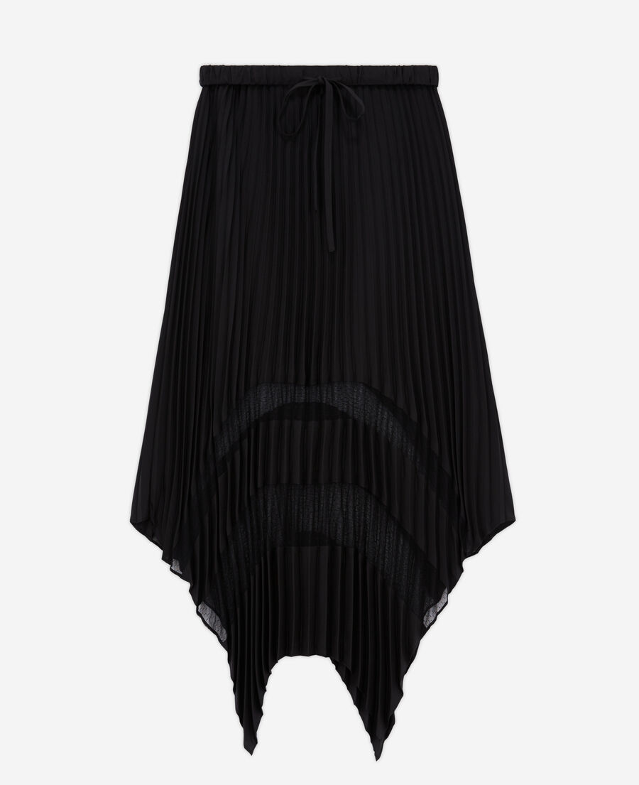 falda larga plisada negra