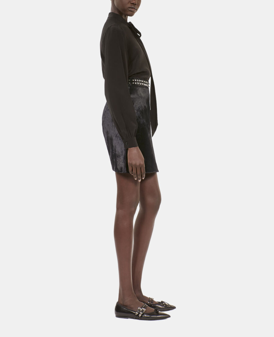 The Kooples DAMEN BLACK kurzer schwarzer lederrock