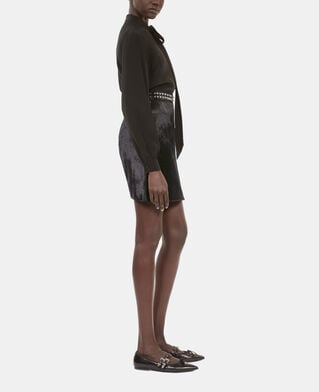 The Kooples DAMEN BLACK kurzer schwarzer lederrock