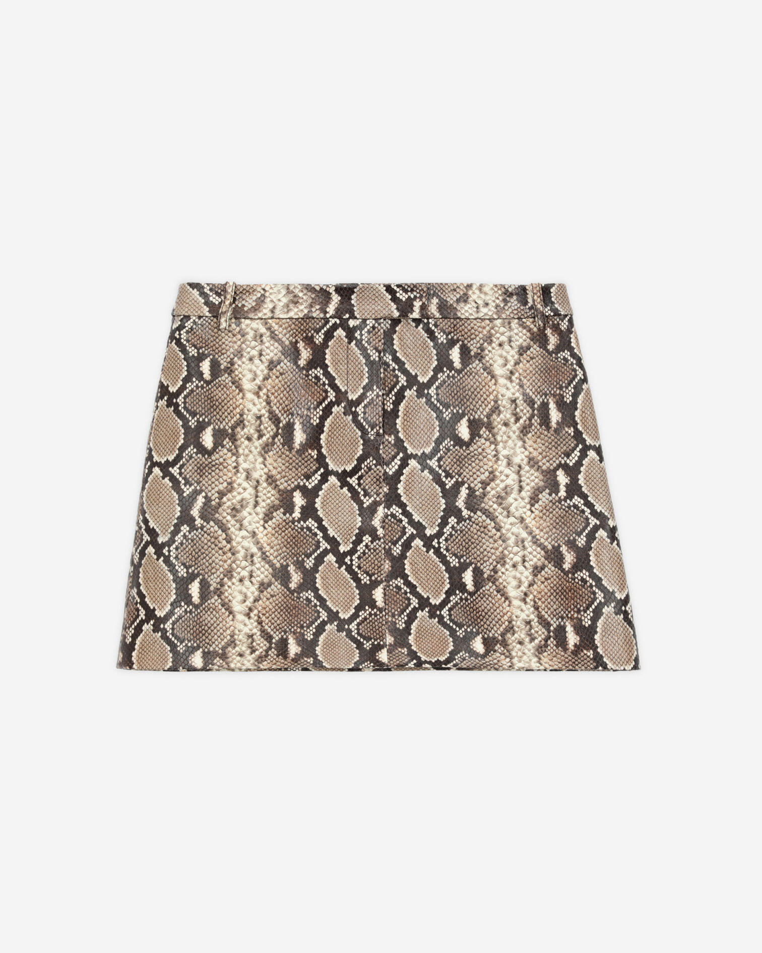 Snakeskin-effect leather skirt, PYTHON BEIGE, hi-res image number null