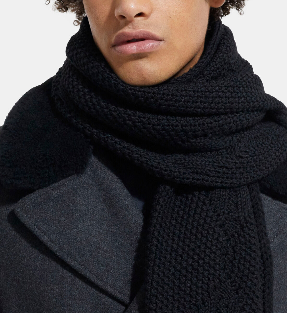 Black wool scarf