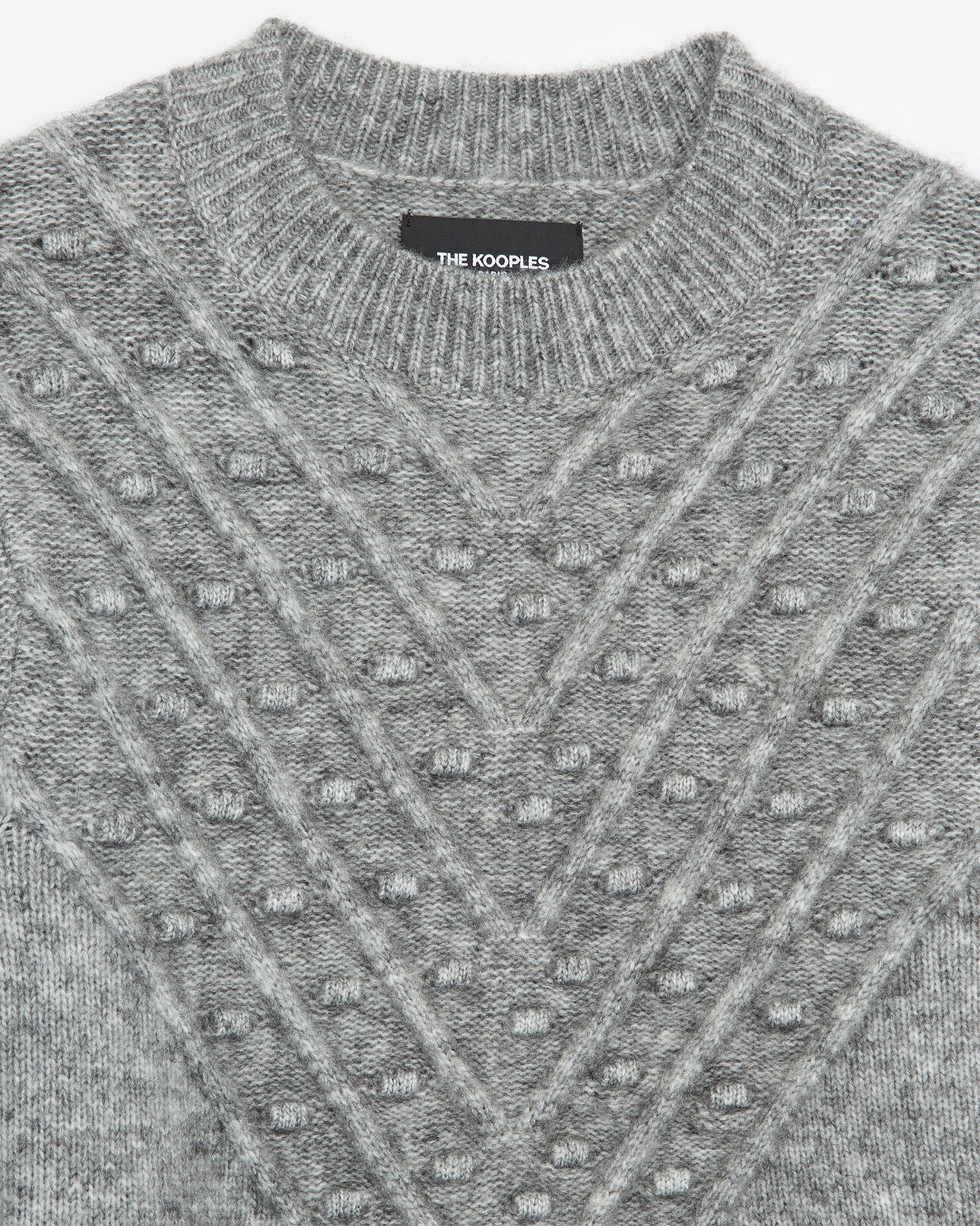 The Kooples MUJER GREY jersey gris mezcla de lana cuello redondo