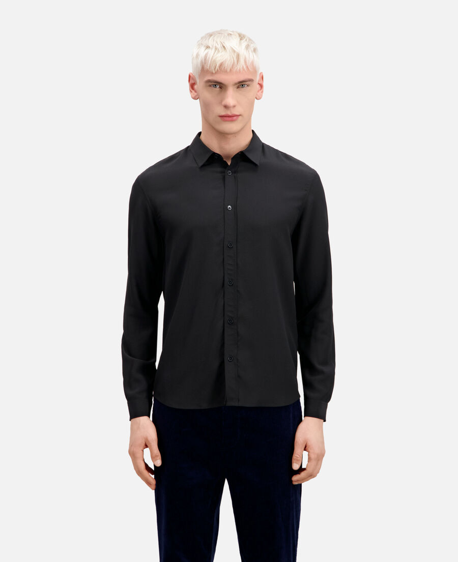 chemise noire en soie
