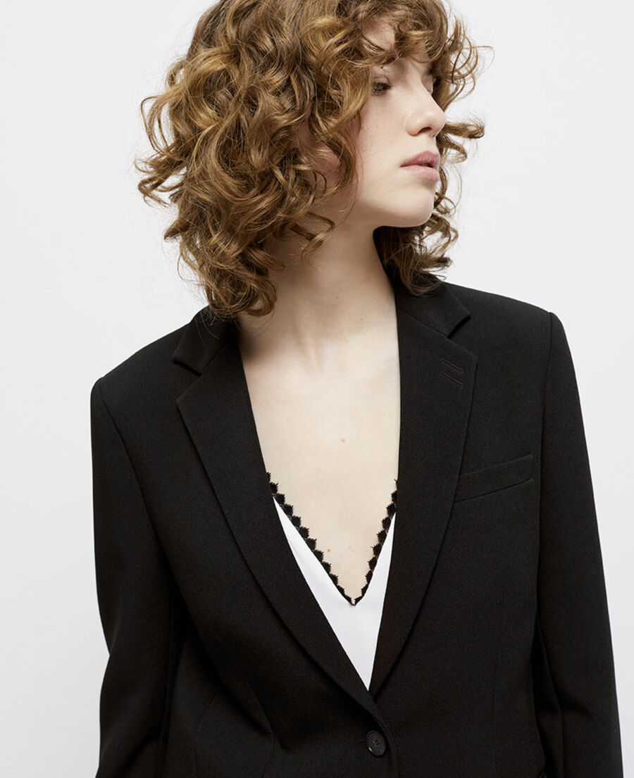 black crêpe suit jacket