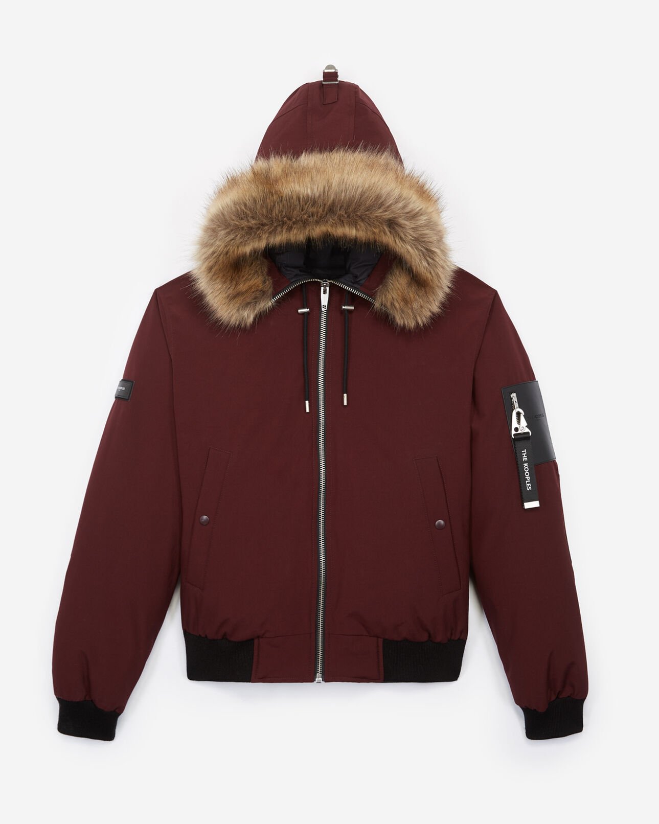 The Kooples HOMBRE BURGUNDY anorak corto burdeos nailon con capucha