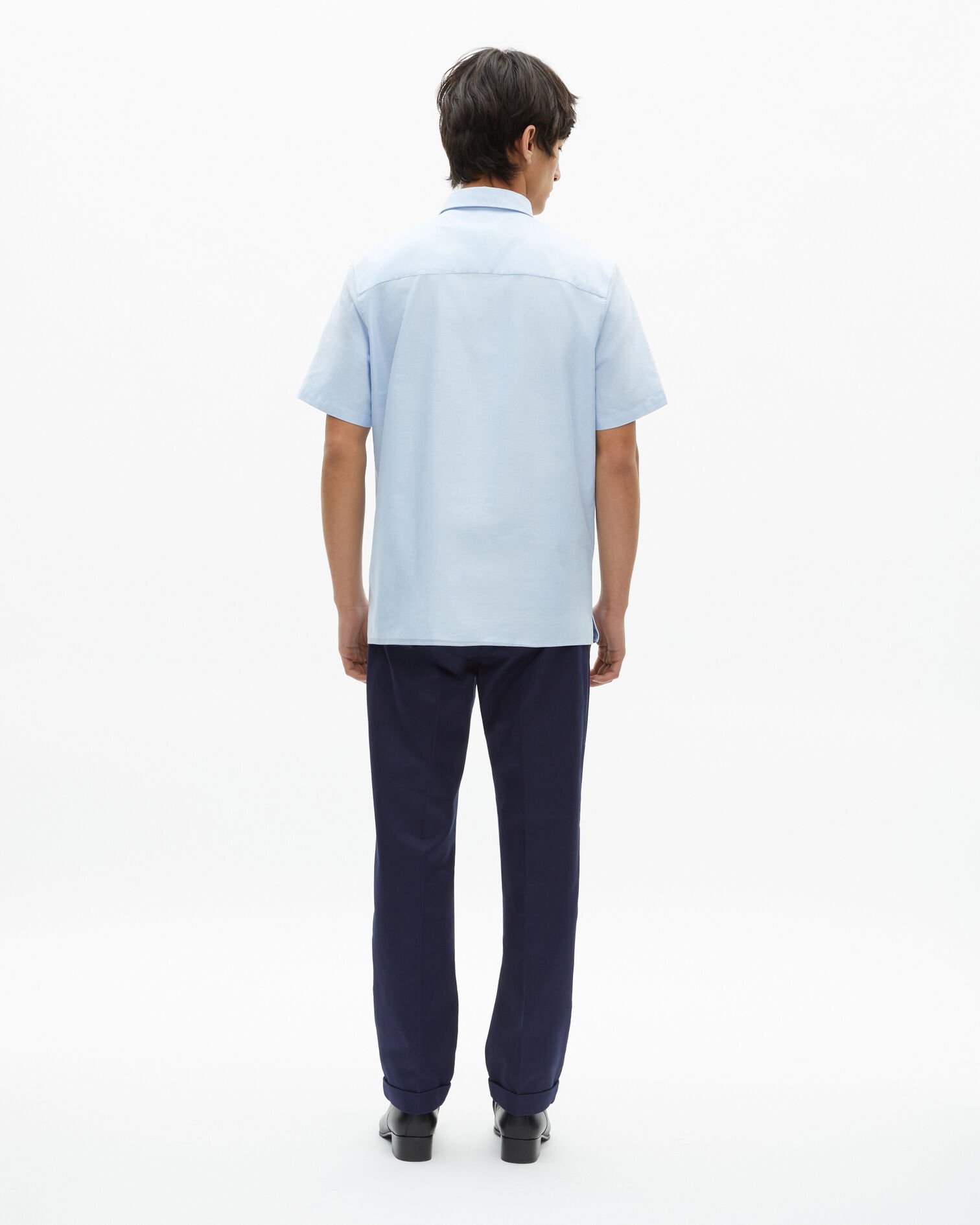 Short-sleeved shirt with blue crest, SKY, hi-res image number null