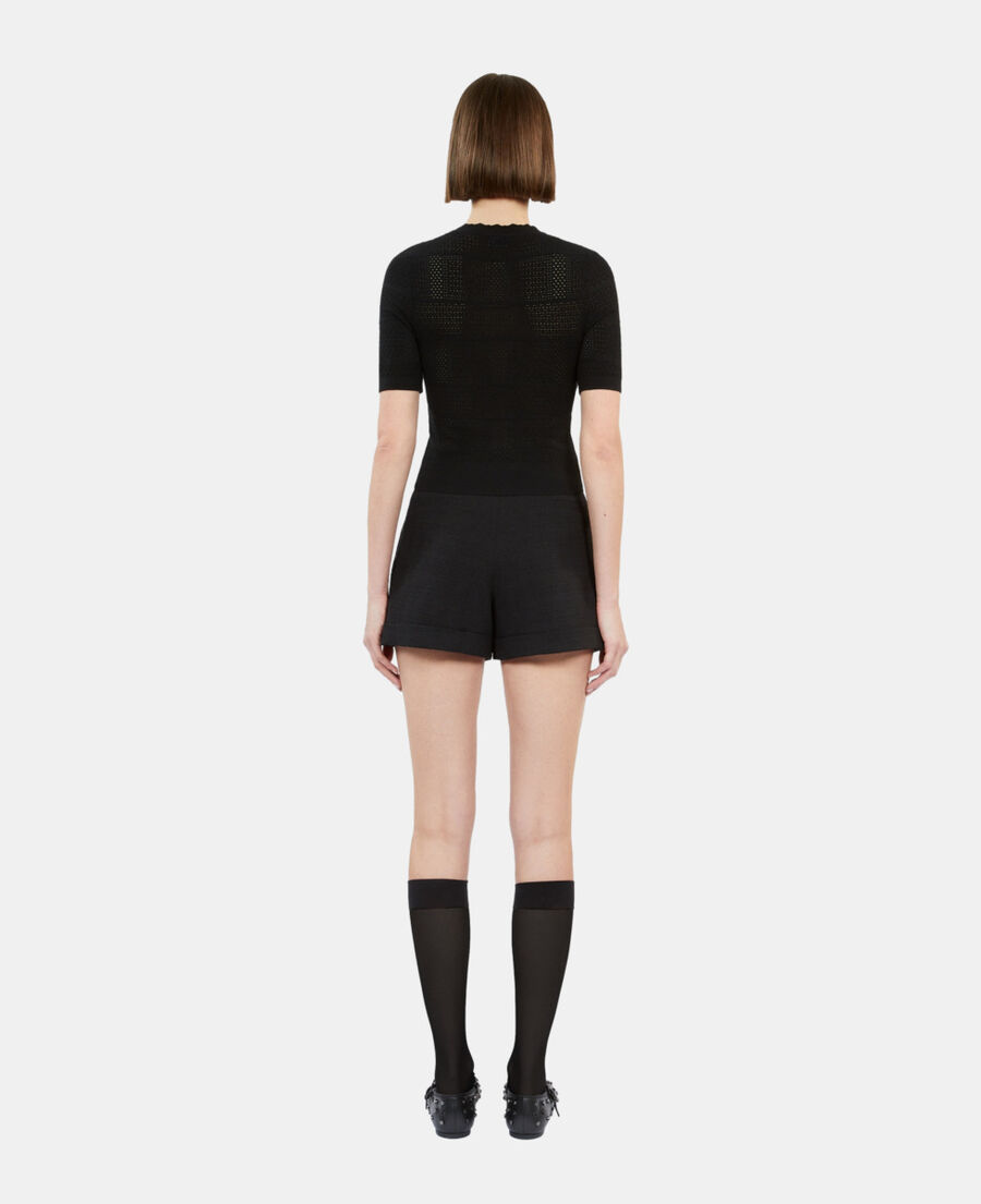 The Kooples F BLACK black openwork knit sweater
