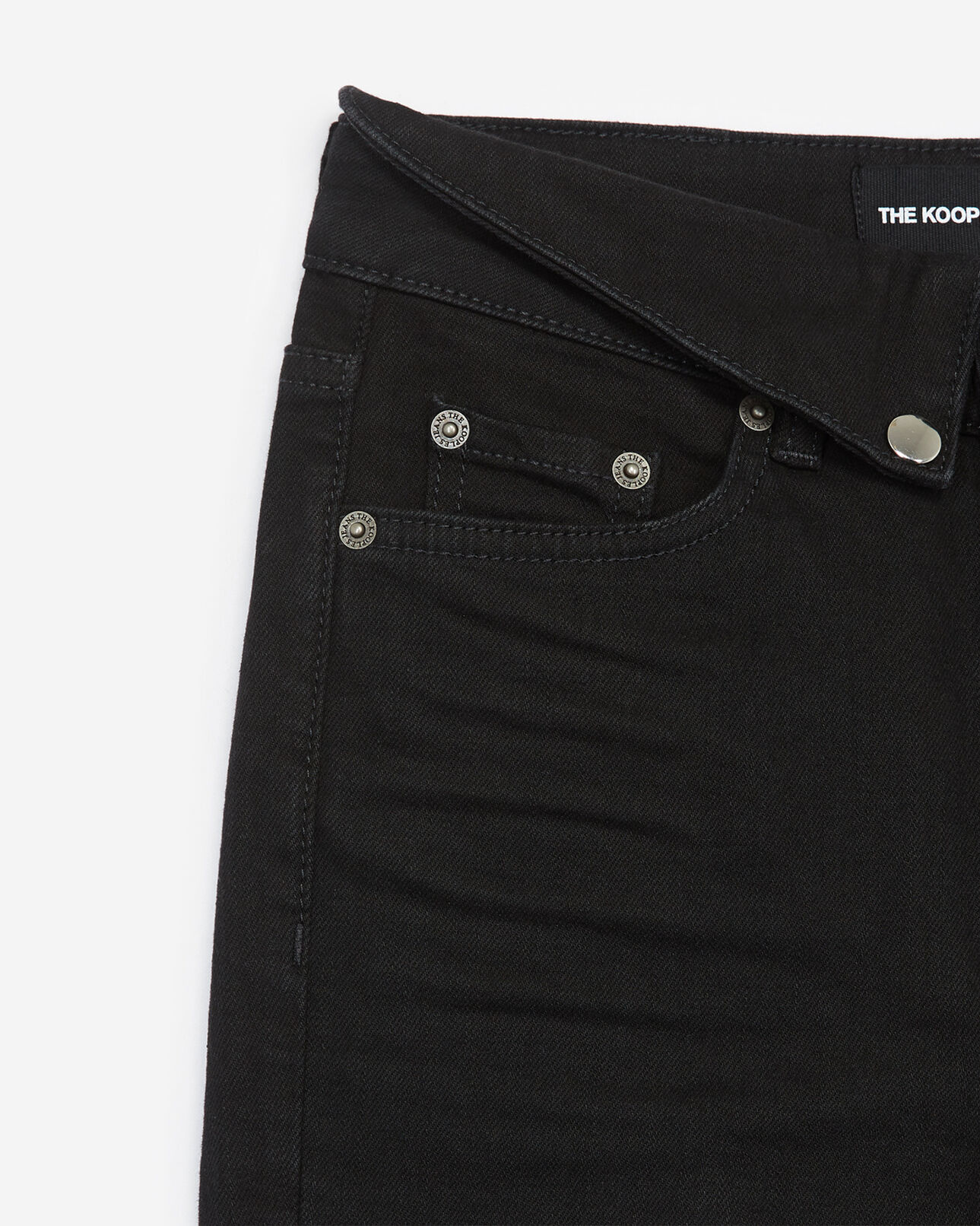 The Kooples FEMME BLACK jean noir revers à la taille