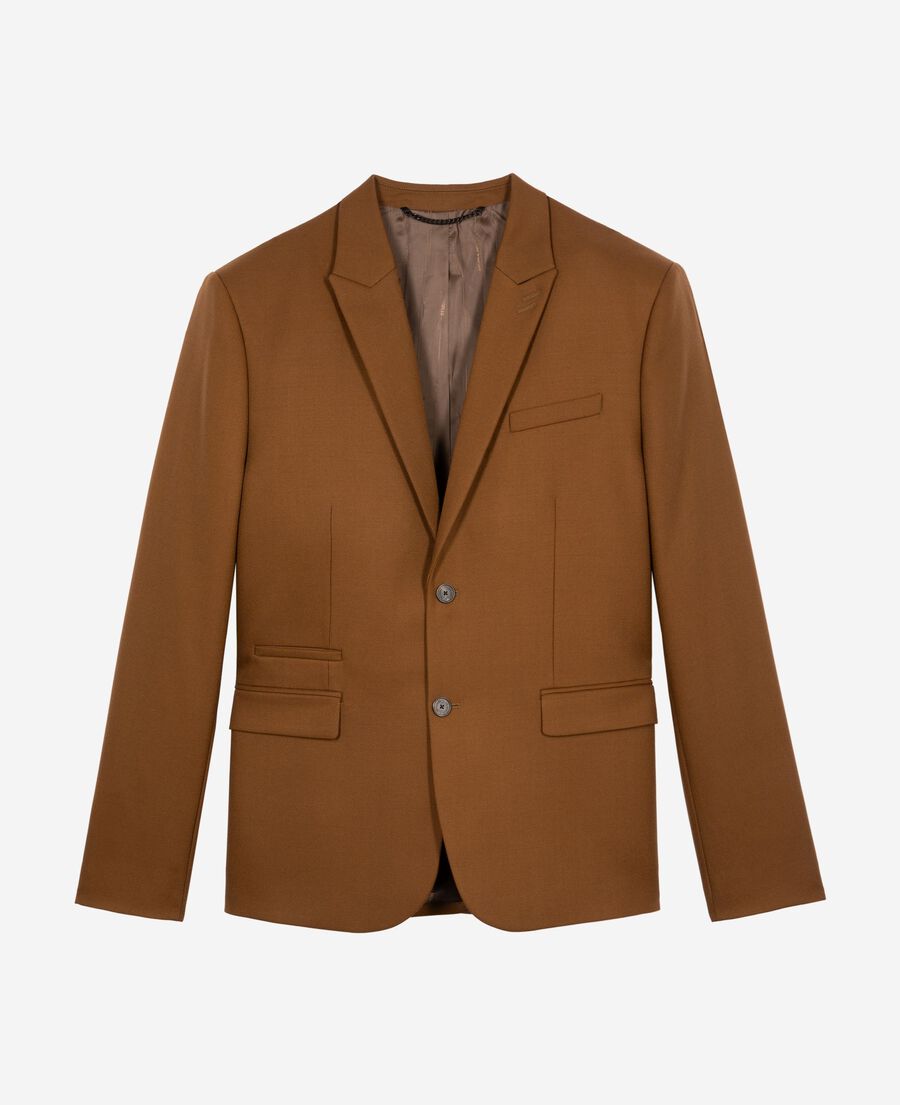 The Kooples MEN TABACCO brown wool suit jacket