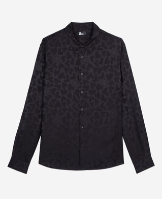The Kooples HOMME BLACK chemise jacquard noire