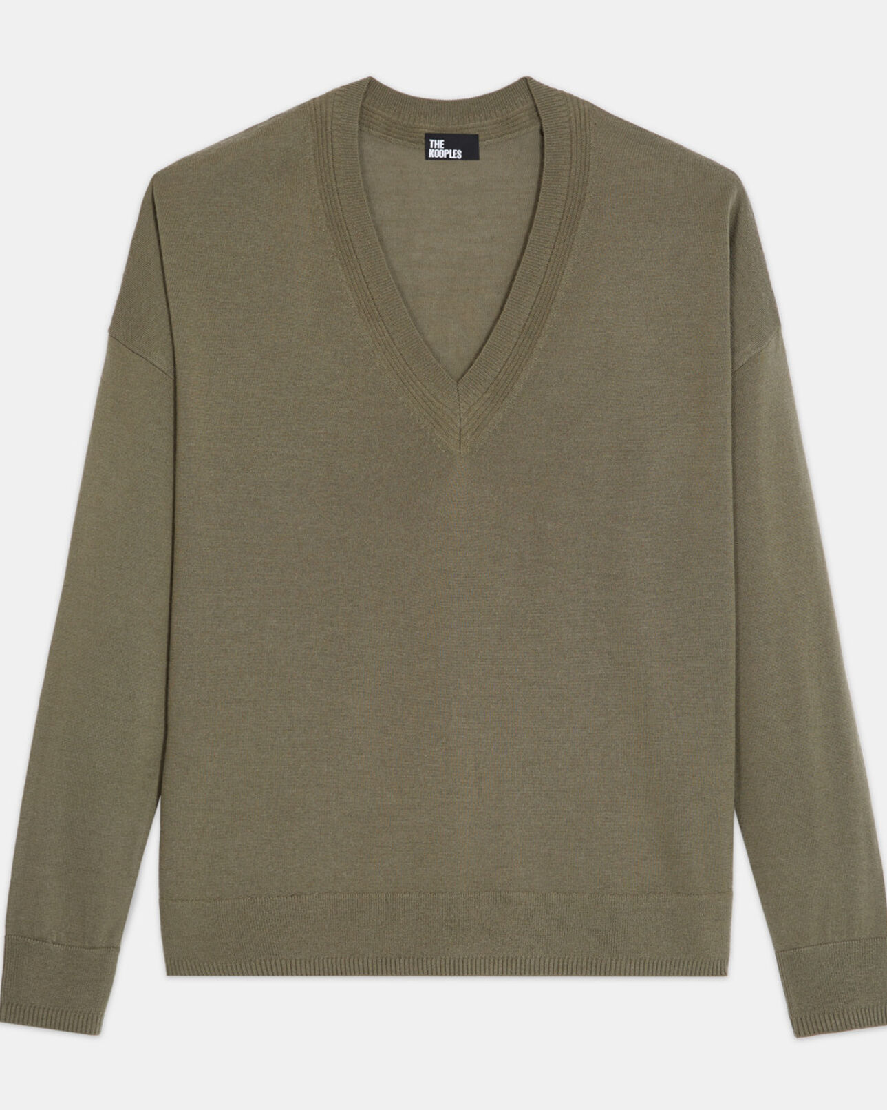 The Kooples FEMME ALGUE pull en laine kaki