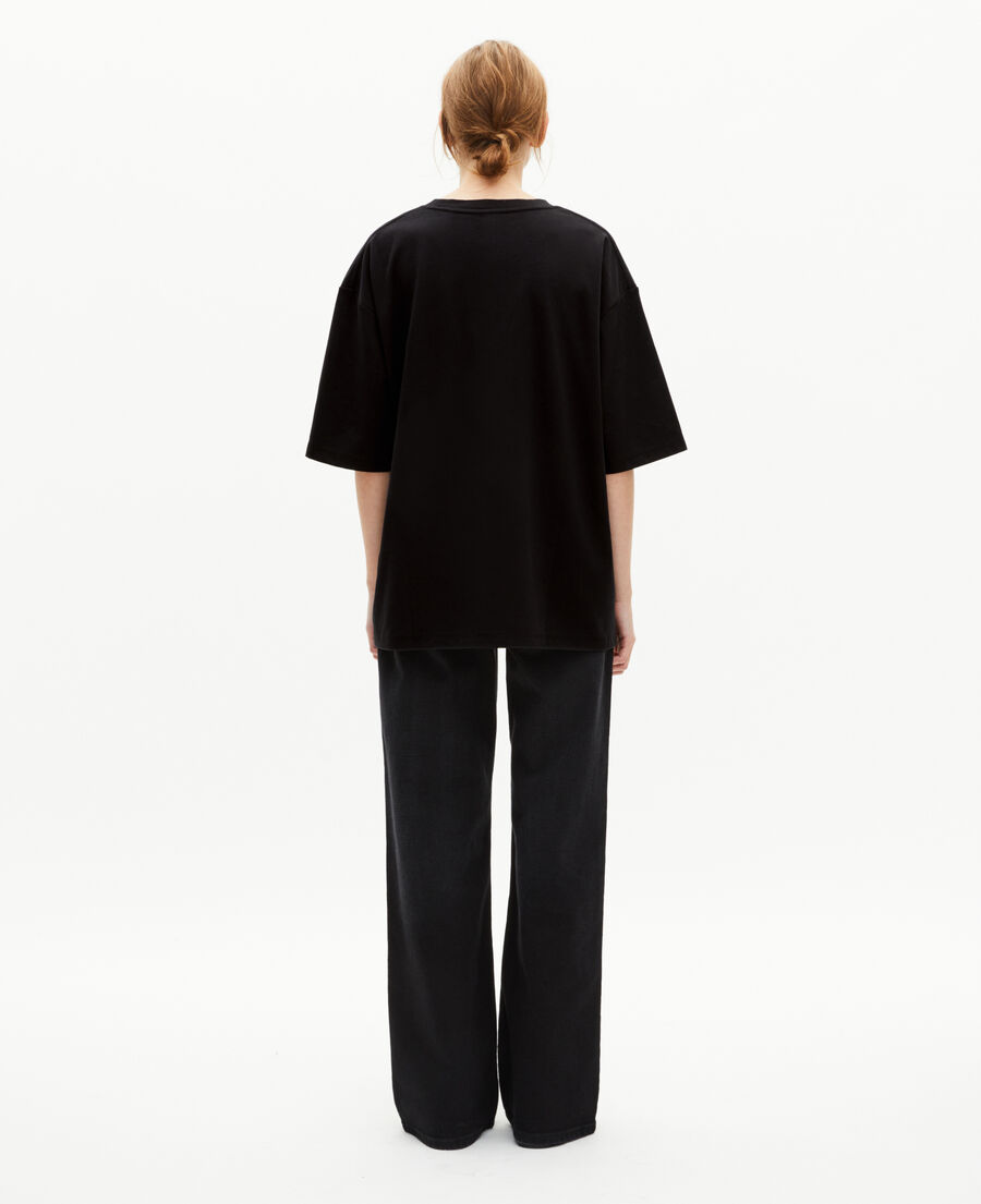 The Kooples MEN BLACK unisex loose plain black t-shirt