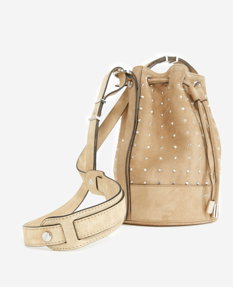 studded medium tina bag in beige