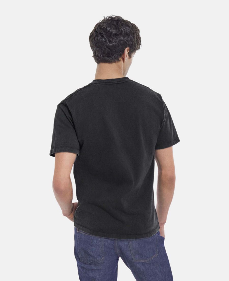 faded black crew neck t-shirt w/ eagle print