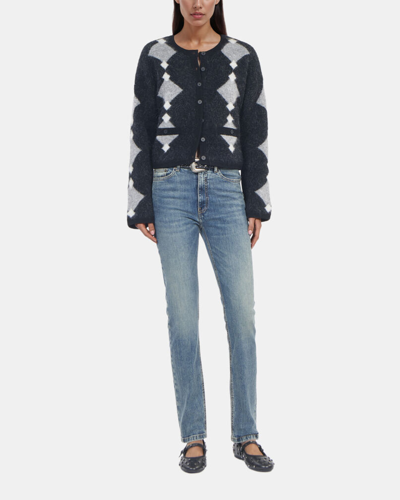 The Kooples FEMME USED RAPIECE jean slim bleu délavé