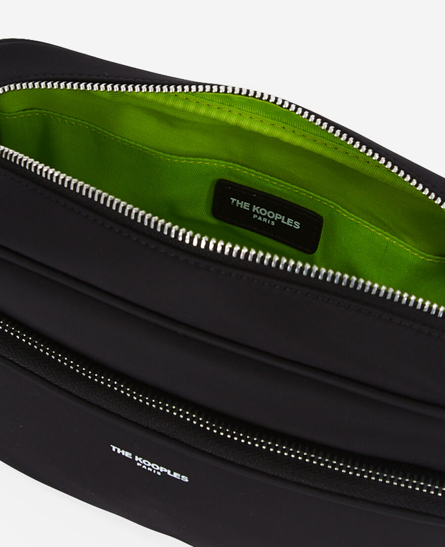 black nylon shoulder bag with logo