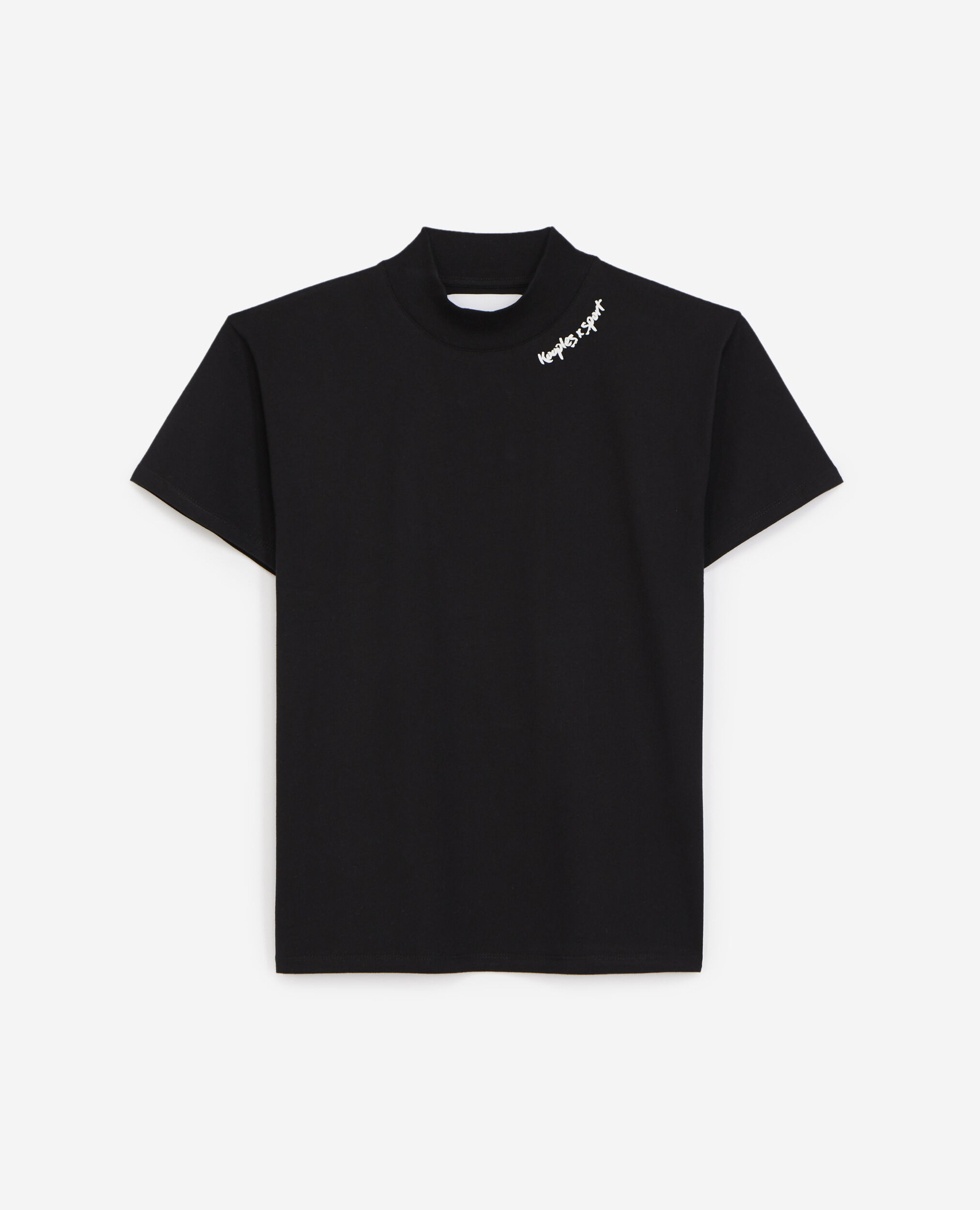 helpen voelen Aardewerk Black cotton T-shirt with logo on neck | The Kooples