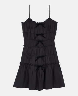 The Kooples FEMME BLACK robe courte avec nœuds noire
