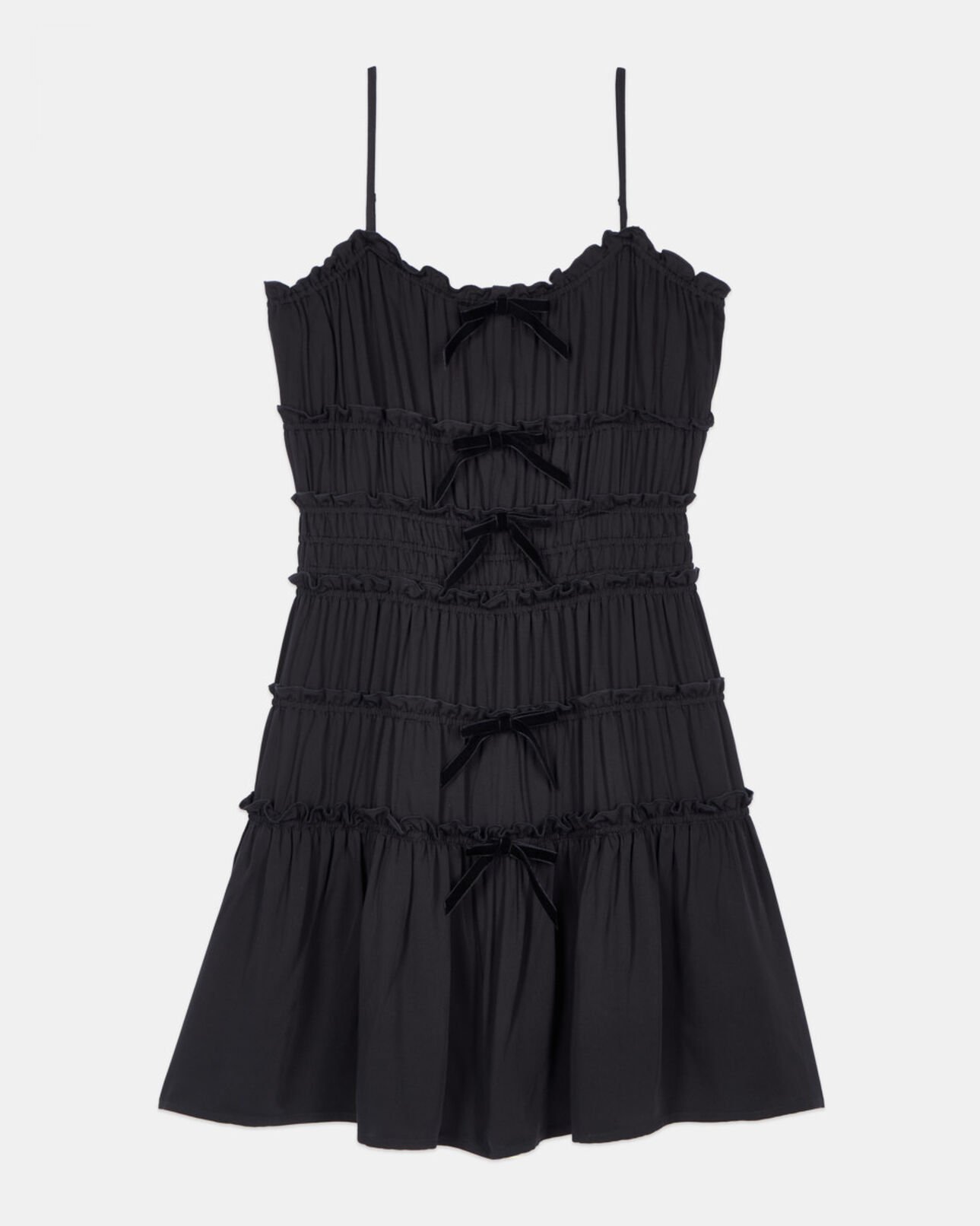 The Kooples FEMME BLACK robe courte avec nœuds noire