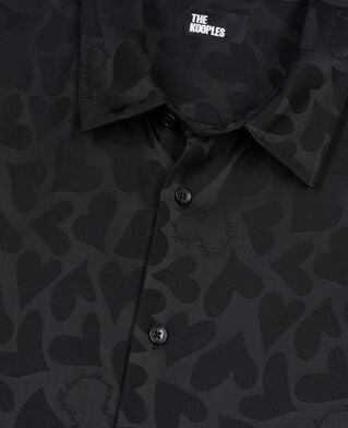 The Kooples H BLACK black jacquard shirt with hearts