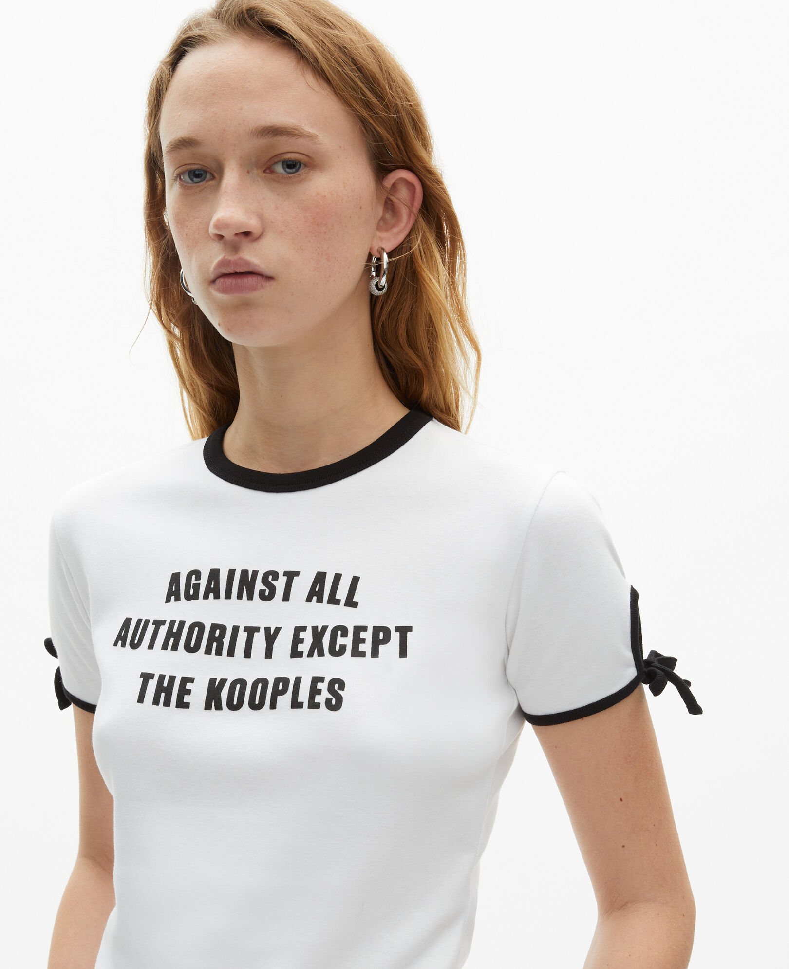The Kooples DAMEN WHITE t-shirt mit weißem siebdruck