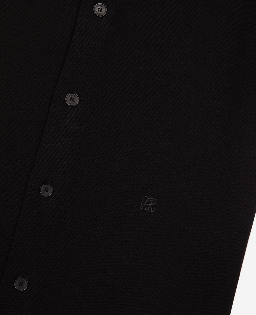 The Kooples HOMME BLACK chemise manches courtes en maille noire