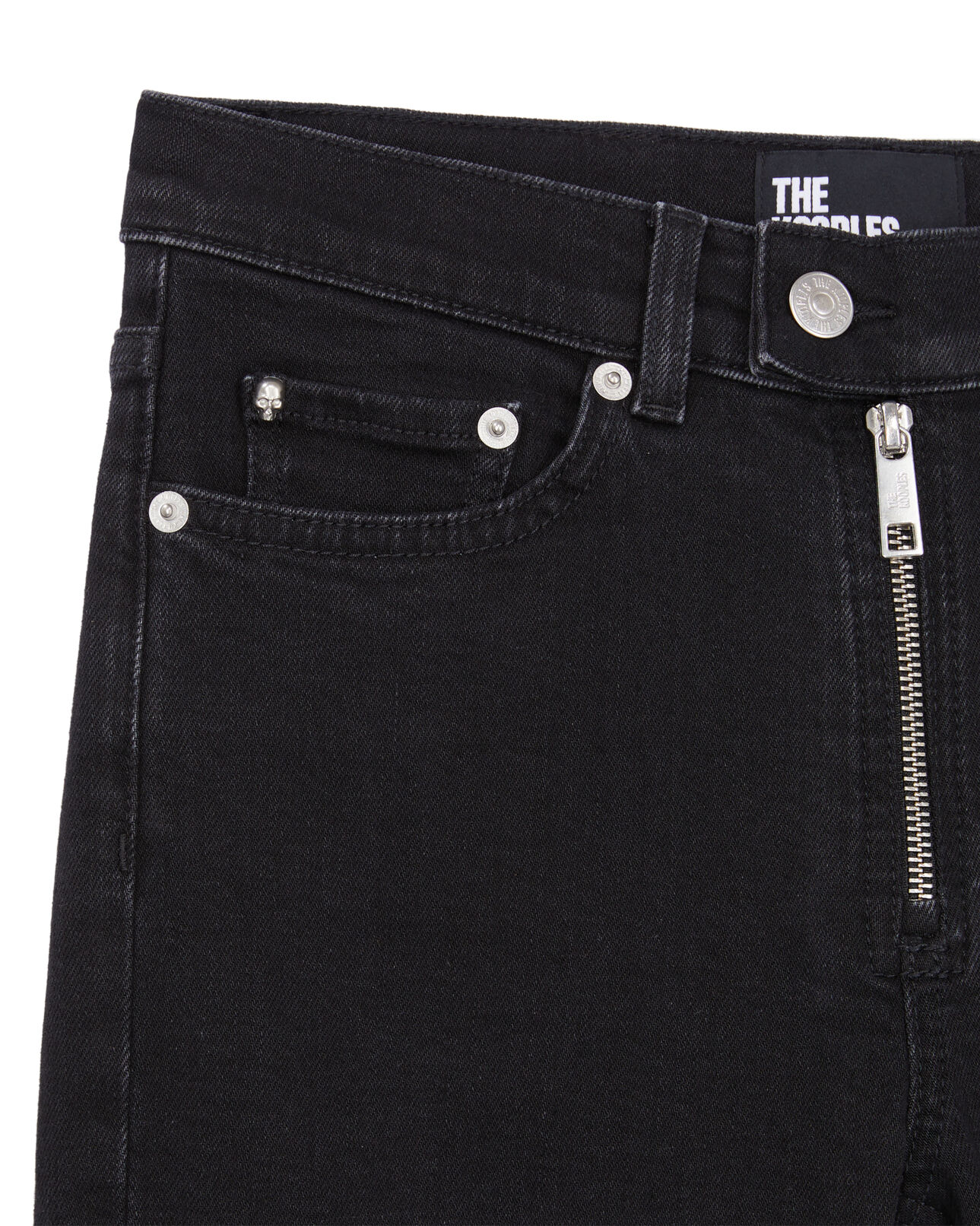 The Kooples WOMEN BLACK WASHED black slim jeans with zip