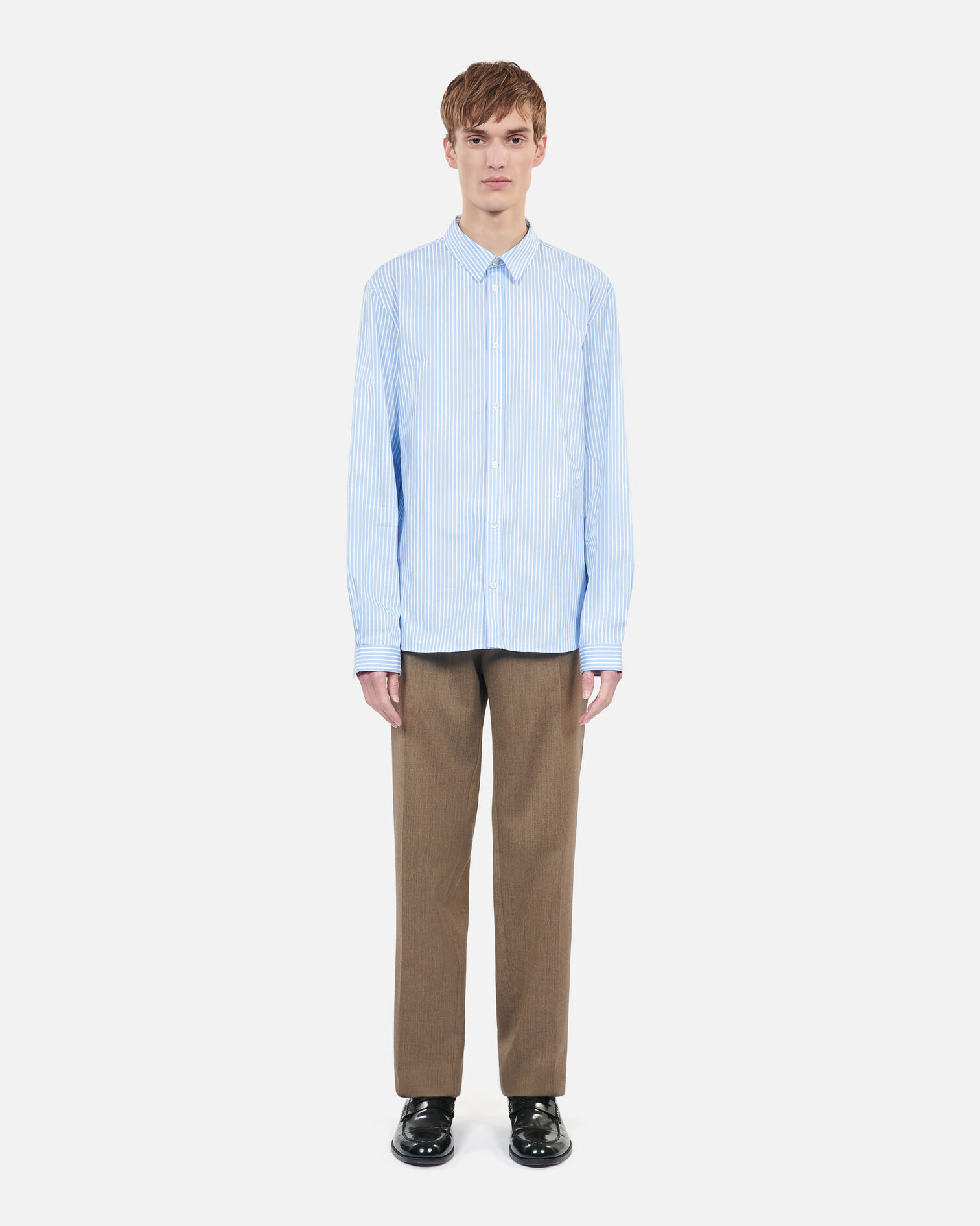 Formal striped shirt, BLUE WHITE, hi-res image number null