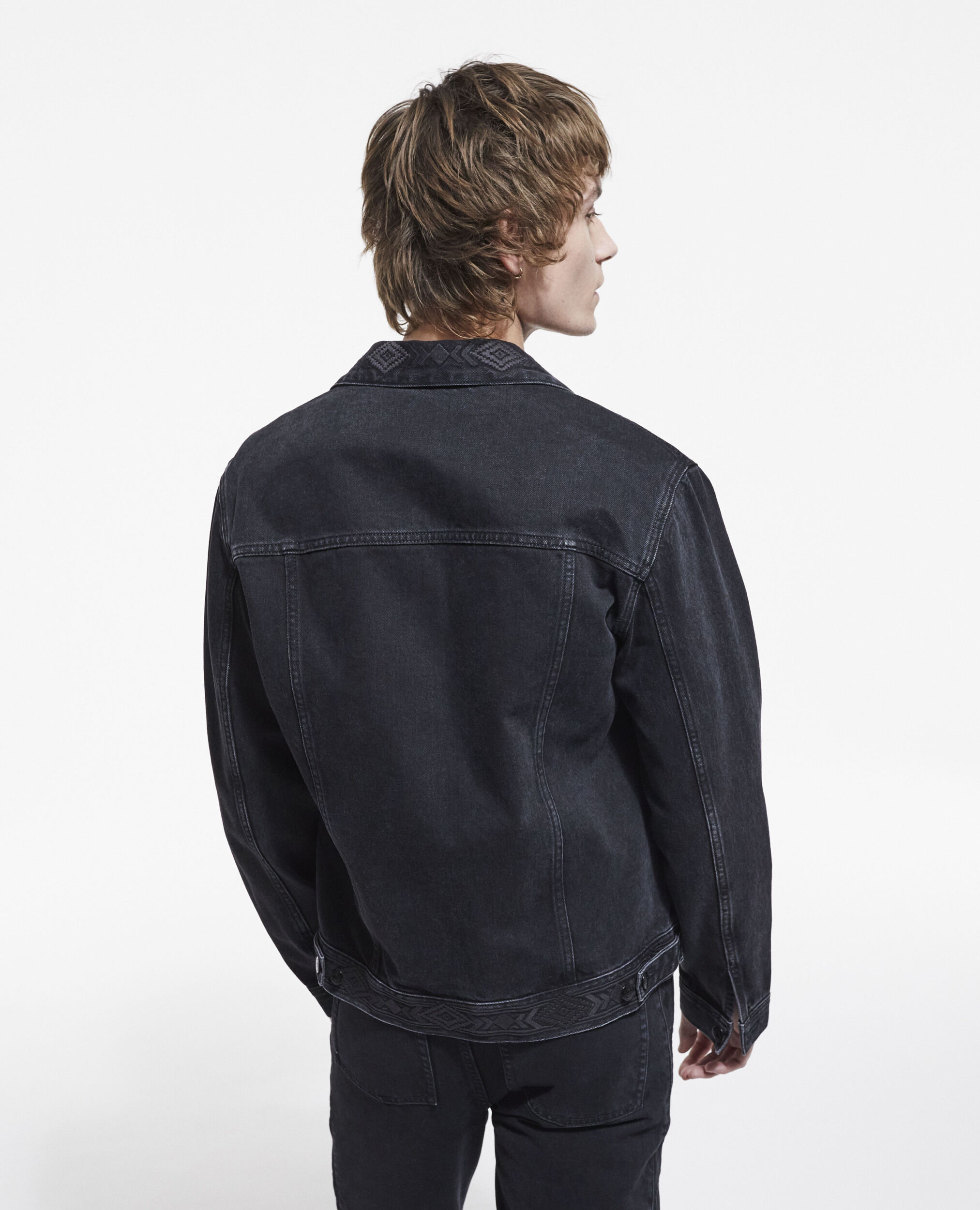 The kooples black denim jacket top