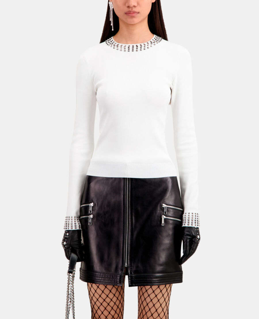 The Kooples FEMME ECRU pull avec spikes écru